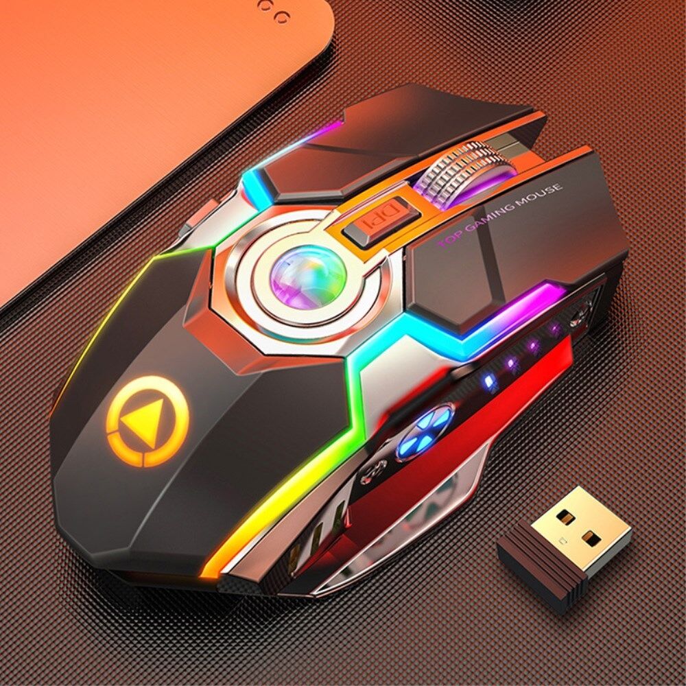 A5 USB Rechargeable Wireless Gaming Mouse with RGB Backlight Laptop Desktop PC