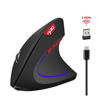 HXSJ T22 trådløs mus Ergonomisk optisk 2,4G 2400DPI gamingmus med USB-modtager