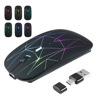 E39 Genopladelig 2,4G trådløs gamingmus 1600DPI RGB vejrtrækningslys Computer Laptop Ergonomiske mus