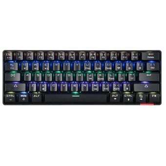 ICEDI DIK61 61 Keys Blue Switch Mechanical Gaming Keyboard with Dual Mode Connection - Black