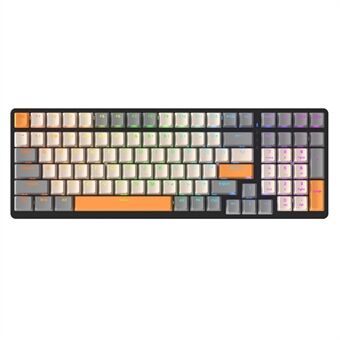 GRATIS WOLF K3 mekanisk tastatur 100-tasters gaming-tastatur med farverige lyseffekter til hjemmecomputere på kontoret Laptops