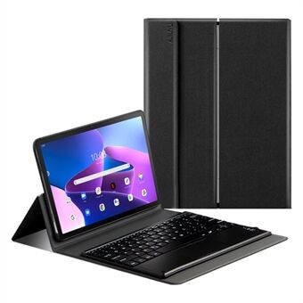 JIUYU til Lenovo Tab M10 Plus (Gen 3) 10.6 125f / 128f PU- Stand Tastatur Tablet-etui med aftageligt Bluetooth Touchpad-tastatur