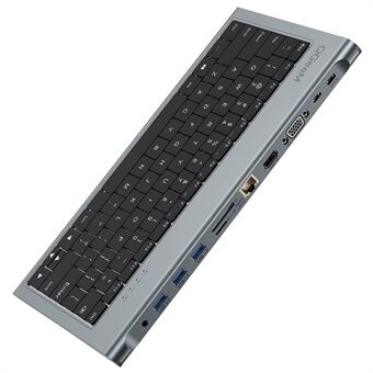 Kablet tastatur 11 i 1 Type-C tastatur Dockingstation Multifunktionshub Laptop Tablettelefon Eksternt tastatur