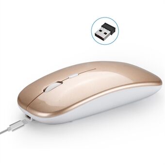 HXSJ M90 trådløs mus genopladelig computermus 2.4G lydløs mus med USB-modtager