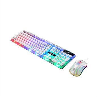 Kablet baggrundsbelyst tastaturmus Combo foldefødder Ophængte tastaturhætter Design tastatur åndbar Ergonomisk mus