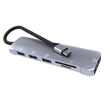 NK-3043 6 i 1 Type-C Hub USB 3.0 dockingstation TF-kortlæser til iPad Pro MacBook Air Pro