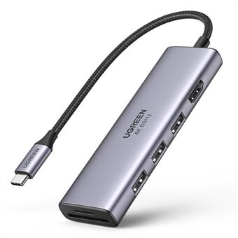 UGREEN 60383 6-i-1 USB C Hub til 3 USB3.0 HD Slim Docking Station Multi-port Hub Adapter til MacBook Pro Support 4K@60Hz/5Gbps transmission