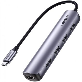 UGREEN USB C Hub 5 i 1 Slank Type-C Adapter til 4 USB 3.0 4K HD Data Transfer Converter Kompatibel med Macbook Pro Macbook Air iPad Pro XPS