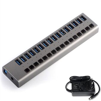 ACASIS HS-716MG USB3.0 16 Ports High Speed Transmission USB Hub Splitter with Independent Switch