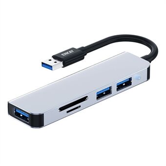 HAT Prince ENKAY 5-i-1 USB Hub Multi-Port Adapter Konverter til USB3.0 + 2xUSB2.0 + SD / TF Kortlæser til Extended Monitor PC Laptop Desktop