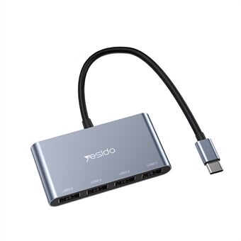 YESIDO HB13 0,15 m USB C Hub Aluminium Type C-adapter med 4 USB 2.0-porte til MacBook Pro og andre enheder