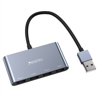 YESIDO HB12 0,15 m 4-ports USB 2.0 Hub USB-adapter dockstation til dataoverførsel og strømopladning