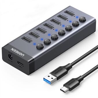 UGREEN CM481 USB 3.0 Splitter Docking Station 7-Port USB Hub Adapter med forlængerkabel (CN-stik)