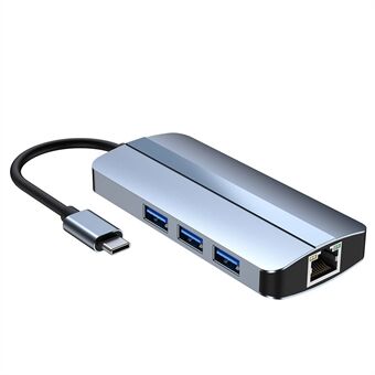Multi-Port USB 3.0 Hub Adapter 6 i 1 USB3.0 Extender Type-C dockingstation med 3 x USB 3.0