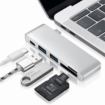 USB Type-C Hub Aluminum Alloy Adapter 5 in 1 Multi-Port Combo Converter for MacBook Pro (2016)