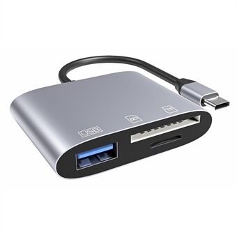 NK-3041 USB-C Hub 3-i-1 USB3.0 TF Memory Card Reader OTG Adapter