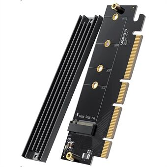 UGREEN 30715 NVMe PCIe Adapter PCle Gen4 x16 til M.2 Udvidelseskort M.2 SSD til PCIe 4.0 X16/X8/X4-kort med Heatsink M.2 PCIe-konverter Kompatibel med Thunderbolt 3