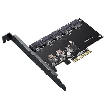 ACASIS AC-PE001 5 porte SATA 6Gbps til PCI Express-controllerkort PCI-e til SATA III-adapter/konverter Pcie Riser-udvidelsesadapterkort til pc