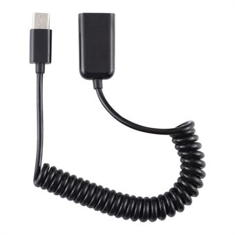Type-C Male To USB Female Extender Adapter Spring Computer Phone Charging Cable