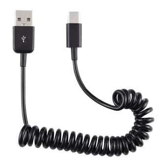 Type-C Male To USB Male Extender Adapter Spring Computer Phone Charging Cable