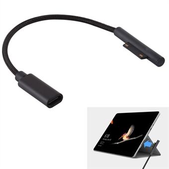 Til Microsoft Surface Pro 6/5 ladekabeladapter PD til USB-C Type C hun jævnstrømsstik
