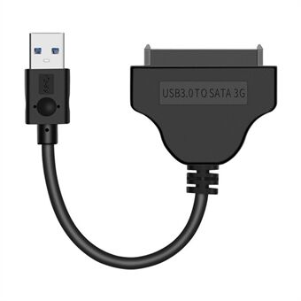 USB 3.0 til Sata 22-bens adapterkabel Nikkelbelagt stikledning til 2,5 tommer HDD SSD (0,15 m) - Sort