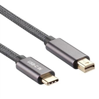4K 60Hz USB C til Mini DisplayPort kabelkonverter Guldbelagt flettet kabel til MacBook 12/ Samsung Galaxy S8 S9 S10 Note 10 (2m)