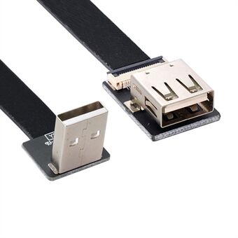 U2-044-UP-0.2M CN-011-UP/CN-011-FE/CN-019-0.2M for FPV/Disk/Scanner/Printer Up Angled USB 2.0 Type-A Male to Female Extension Data Cord Flat Slim FPC Cable