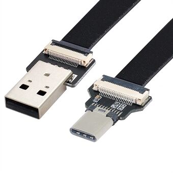U2-039-BK-0.2M CN-011-MA/CN-013-MA/CN-01 USB 2.0 Type-A Male to USB-C Type-C Male Data Flat Slim FPC Cable for FPV/Disk/Phone