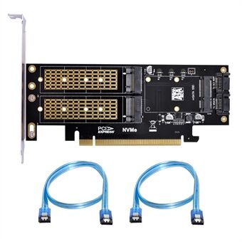 SA-028 3-i-1 PCI Express PCI-E 3.0 + Dual SATA til NGFF NVME mSATA M-Key B/M-key SSD-kortadapter