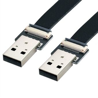 U2-031-BK-0.2M CN-011-MA/CN-011-MA/CN-019-0.2M USB 2.0 Type-A Male to Male Data Transfer Flat FPC Cable for FPV/Disk/Scanner/Printer