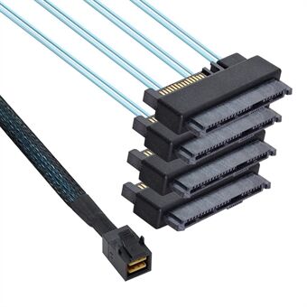 SF-012-0.5M Internal Mini SAS SFF-8643 Host to 4 SAS 29Pin SFF-8482 Target Disk 6Gbps Data Server Cable Adapter
