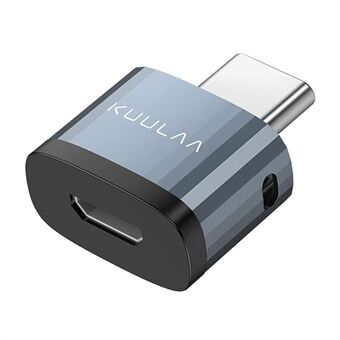 KUULAA KL-HUB03 Type C til Micro USB OTG Adapter Aluminium USB C-stik med anti-tabt snorhul