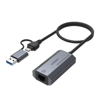 ONTEN UE101 2-i-1 USB 3.0 + USB-C til Gigabit Adapter Bærbart USB Gigabit netværkskort