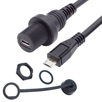 U2-003-1.0M 1m Waterproof 480Mbps Micro USB2.0 5Pin Male to Female Extension Data Power Cable