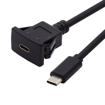 UC-021-1.0M 1m vandtæt USB-C Type-C USB 3.1 10Gbps forlænger flydende billåsmontering forlængerkabel til instrumentbrætpanel