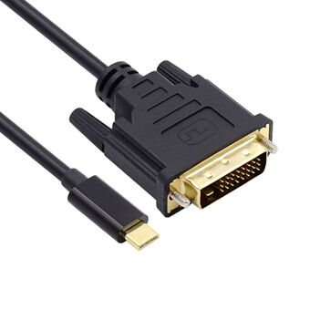 1.8m USB 3.1 Type C USB-C Source to DVI 1080P Displays Male Monitor Cable for Laptop