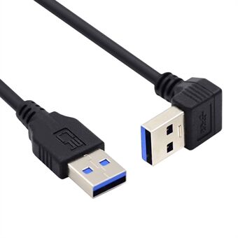 U3-069-DN 40 cm vinklet USB 3.0 Type-A han til lige 3.0 Type-A han datakabel 5 Gbps ledning