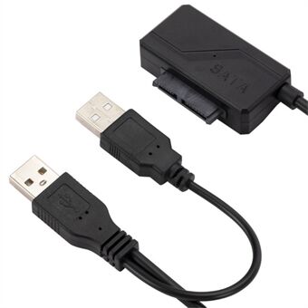 External USB Optical Drive Data Cable USB to SATA 6+7Pin Slimline CD Driver Cable with Power Supply USB2.0 Optical Disc Drive Cable