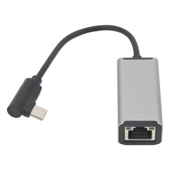 Type-C til RJ45 100 Mbps Adapter Aluminiumslegering Laptop Tablet Telefon Ethernet netværkskabelstik med LED-indikator