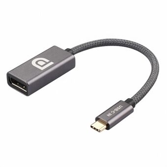 4K 60Hz USB-C Male to DP Female Converter Braided Type C to DisplayPort Adapter Cable Gold-plated Data Transfer Cord