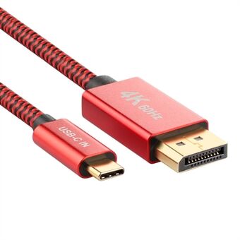 2m/6ft USB C til DP-kabelkonverter 4K 60Hz USB-C til DisplayPort-adapter Kabel Dataoverførsel kompatibel med Thunderbolt 3