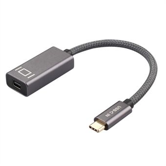Flettet USB C til Mini DisplayPort adapterkabel 4K 60Hz USB-C han til mini DP hun konverter dataoverførselsledning