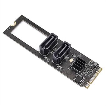SA-042 NGFF NØGLE B+M PCI Express til SATA 3.0 22*80MM 6Gbps Dual Ports Adapter Converter Hard Drive Extension Card JMB582 2280