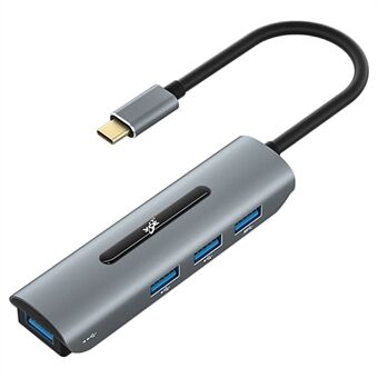 V200A 4-i-1 aluminiumslegering Type C USB C Hub-adapter til USB 2.0 USB 3.0-porte til bærbar pc-computer