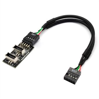 UC-022 Dual USB 3.1 Front Panel Socket Key-A Type-E to USB 2.0 9Pin 10Pin Mainboard Header Male Cable Extension Adapter