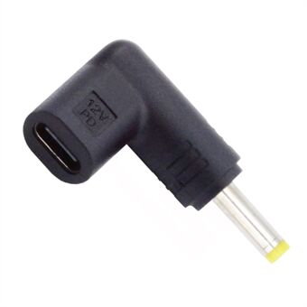UC-090-4017MM USB 3.1 Type C to DC 12V Plug Female to Male Adapter PD Emulator Trigger 90 Degree Angled Converter, DC4.0*1.7mm