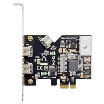PCI-E x1 FireWire 3-Port TI XIO2213A 1394(2B+1A) Driverfrit videooptagelseskort