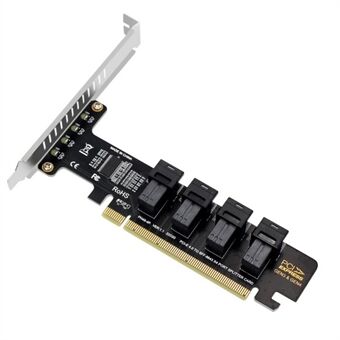 U2 PCIe X16 til 4 porte U.2 NVME SFF-8643 SFF-8639 udvidelseskort PCI Express 4.0 splitkort