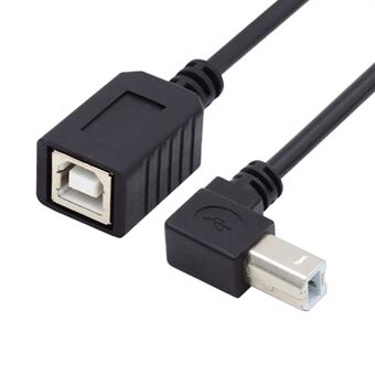 U2-068-UP 20cm Elbow Type B Male USB 2.0 to Female Extension Cable 480Mbps Data Transfer for Printer Scanner Disk